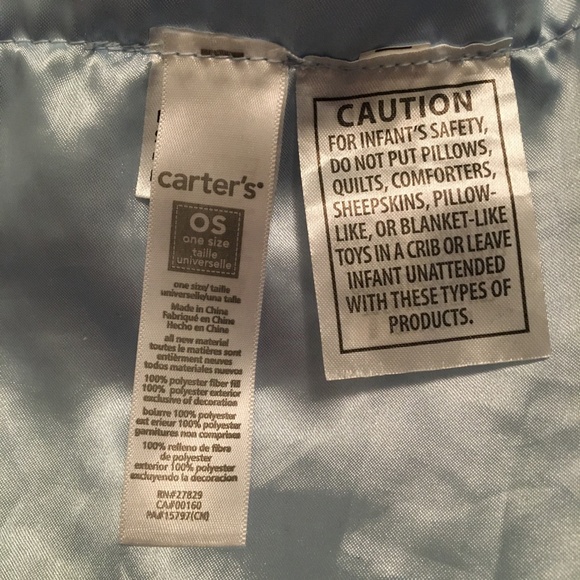 Carter's Zebra "This is What Handsome Looks Like" Rattle Satin Blue Baby Lovey - Picture 5 of 6